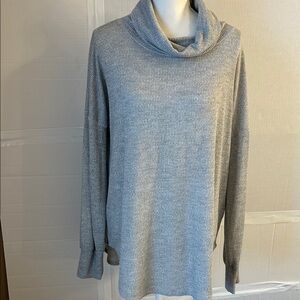 NWT Orange Creek Los Angeles Womens Cowl Neck Ribbed Grey Sweater. Sz Xl